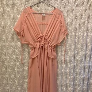 Soft Pink Sheer Full Length Coverup
